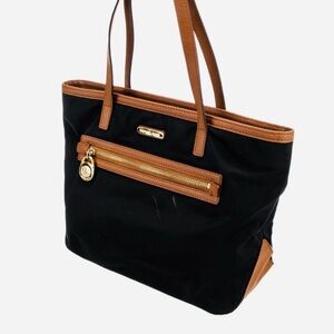 Michael Kors Kempton Brown Nylon & Saffiano Tote Bag